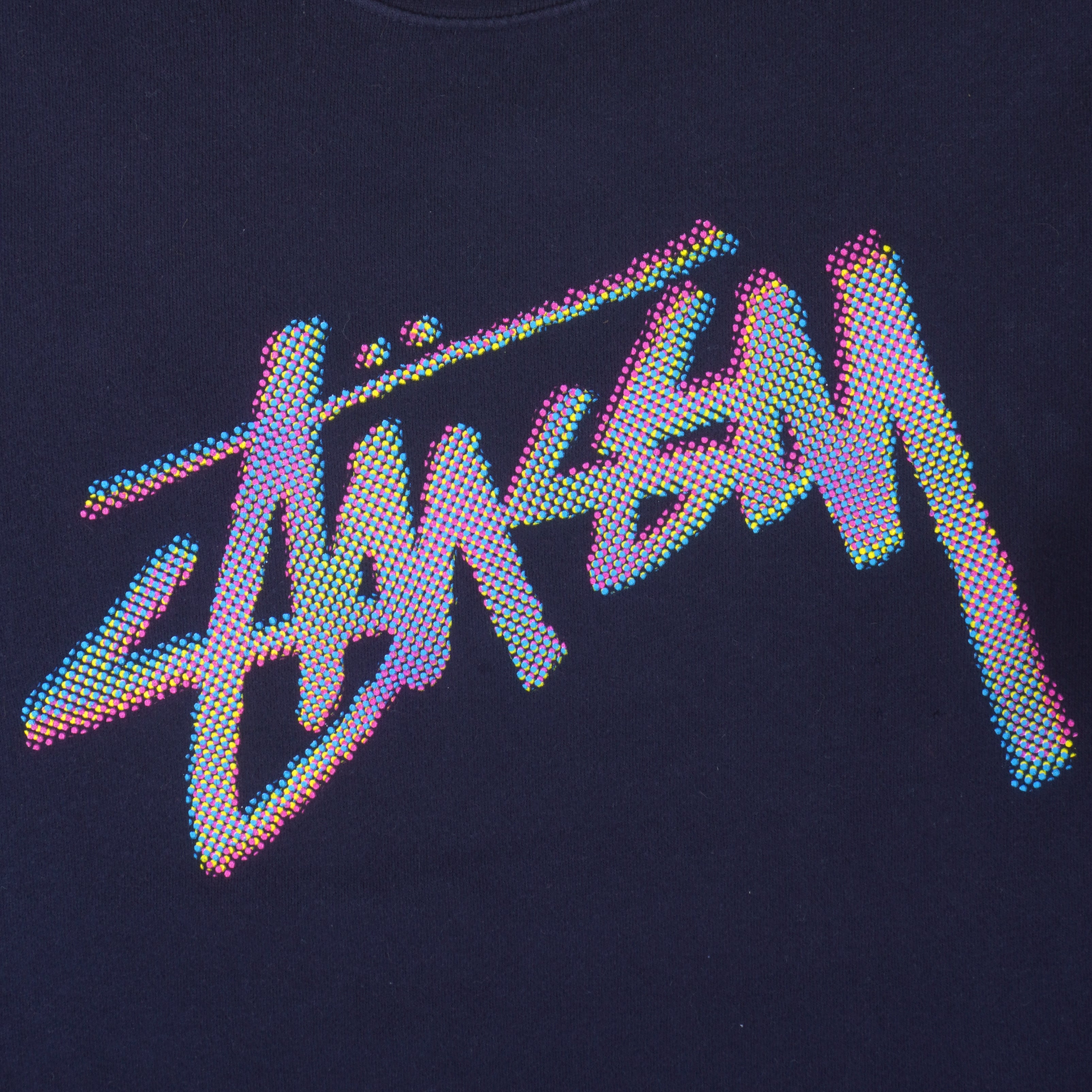 Stussy - Blue Big Logo Crew Neck Sweatshirt 1990s X-Large Vintage Retro