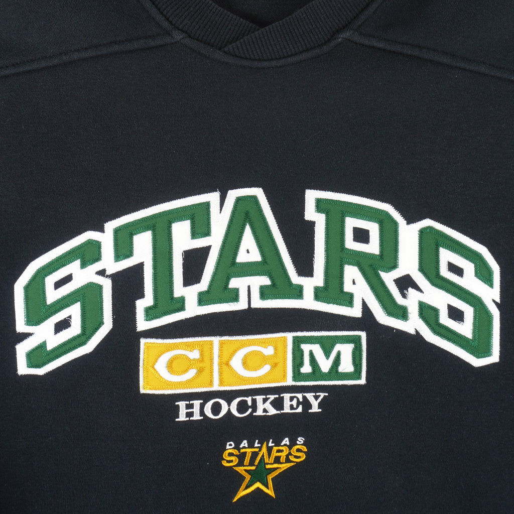 NHL (CCM) - Dallas Stars Embroidered Sweatshirt 1990s X-Large Vintage Retro Hockey