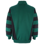 Adidas - Green with Black 1/4 Zip Embroidered Sweatshirt 1990s Large Vintage Retro