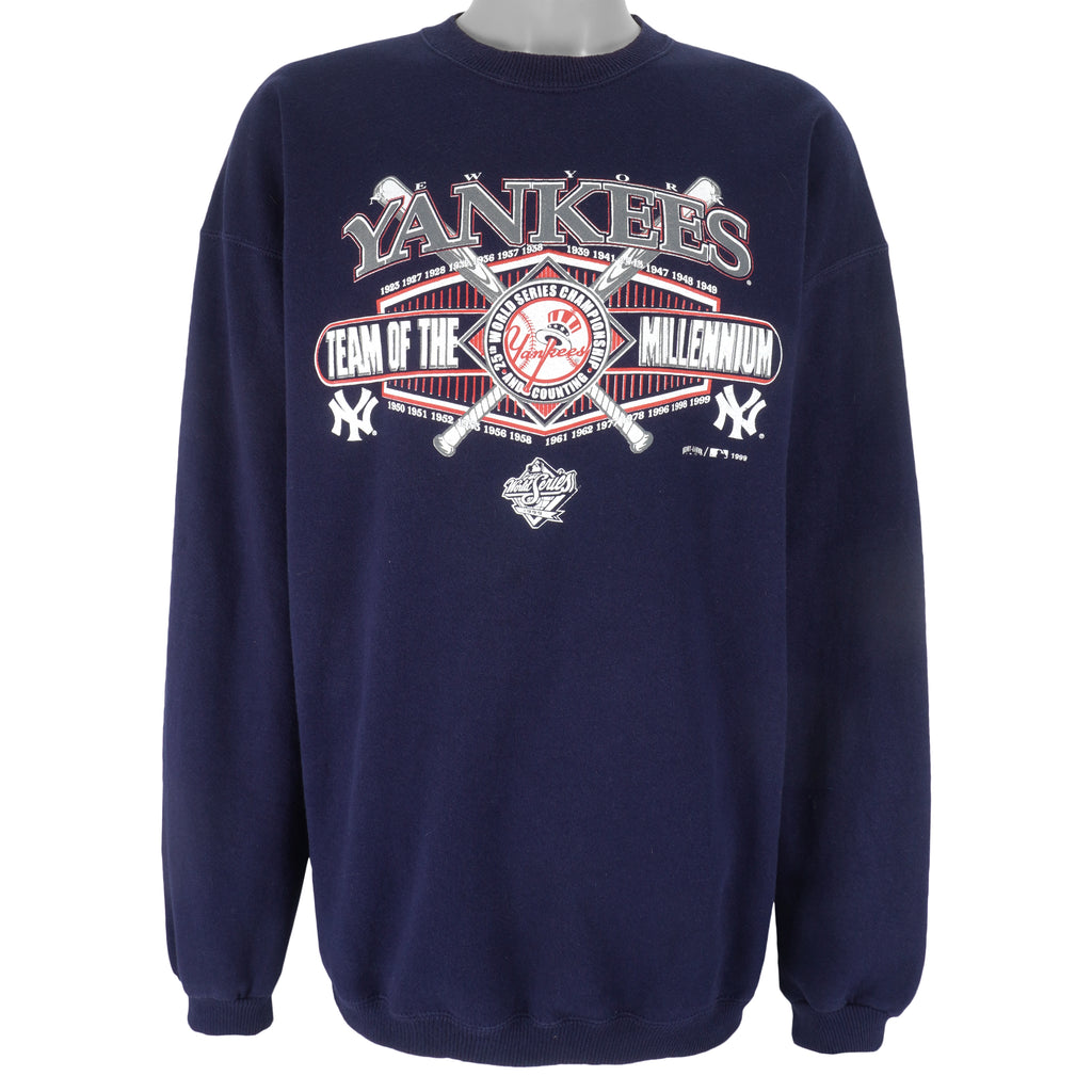 MLB (Santee) - New York Yankees Eeam Of Millennium Sweatshirt 1999 XX-Large Vintage Retro Baseball