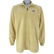 Adidas - 1/4 Zip Embroidered Fleece Sweatshirt 1990s Medium Vintage Retro