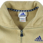 Adidas - 1/4 Zip Embroidered Fleece Sweatshirt 1990s Medium Vintage Retro