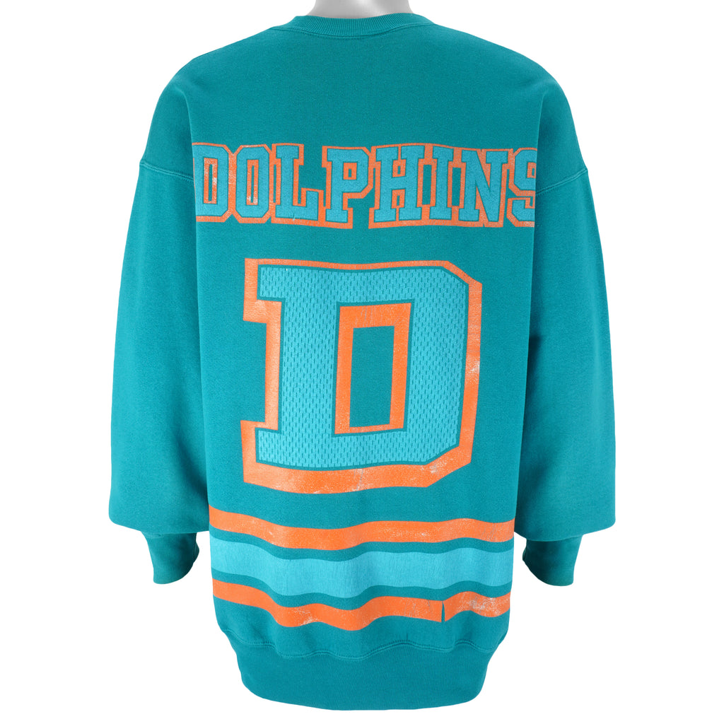 NFL - Miami Dolphins Big Logo Crew Neck Sweatshirt 1995 X-Large Vintage Retro Football