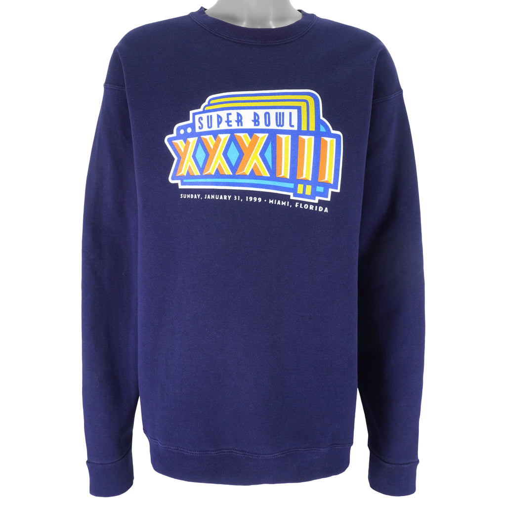 NFL (Pro Player) - Super Bowl XXXIII Crew Neck Sweatshirt 1999 X-Large Vintage Retro Football