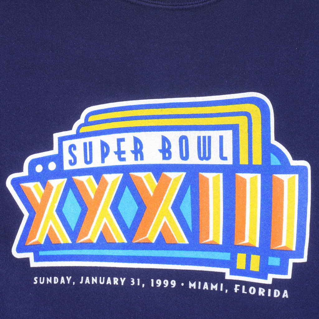 NFL (Pro Player) - Super Bowl XXXIII Crew Neck Sweatshirt 1999 X-Large Vintage Retro Football