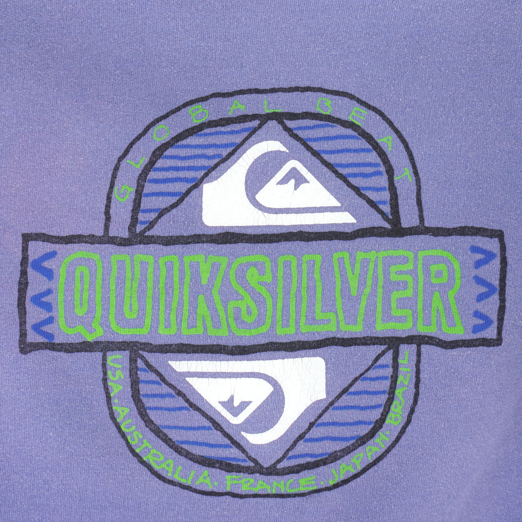 Vintage - Quicksilver International Turtleneck Sweatshirt 1990s Small Vintage Retro