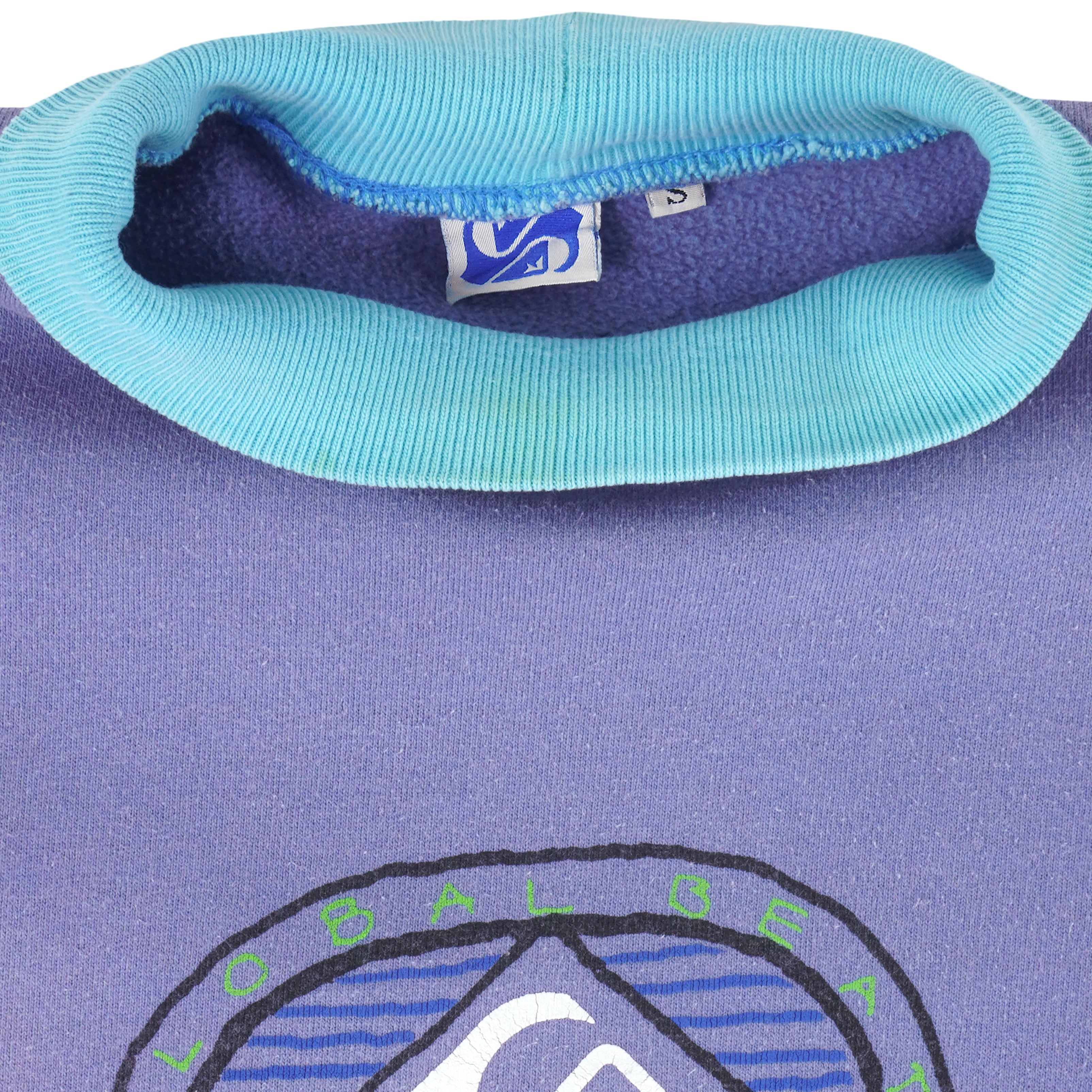 Vintage - Quicksilver International Turtleneck Sweatshirt 1990s Small Vintage Retro