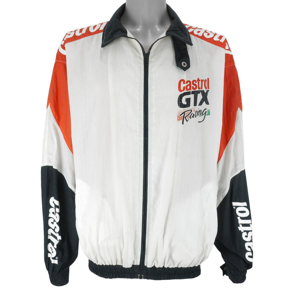 Vintage - Castrol GTX Zip-Up Racing Windbreaker 1990s X-Large Vintage Retro