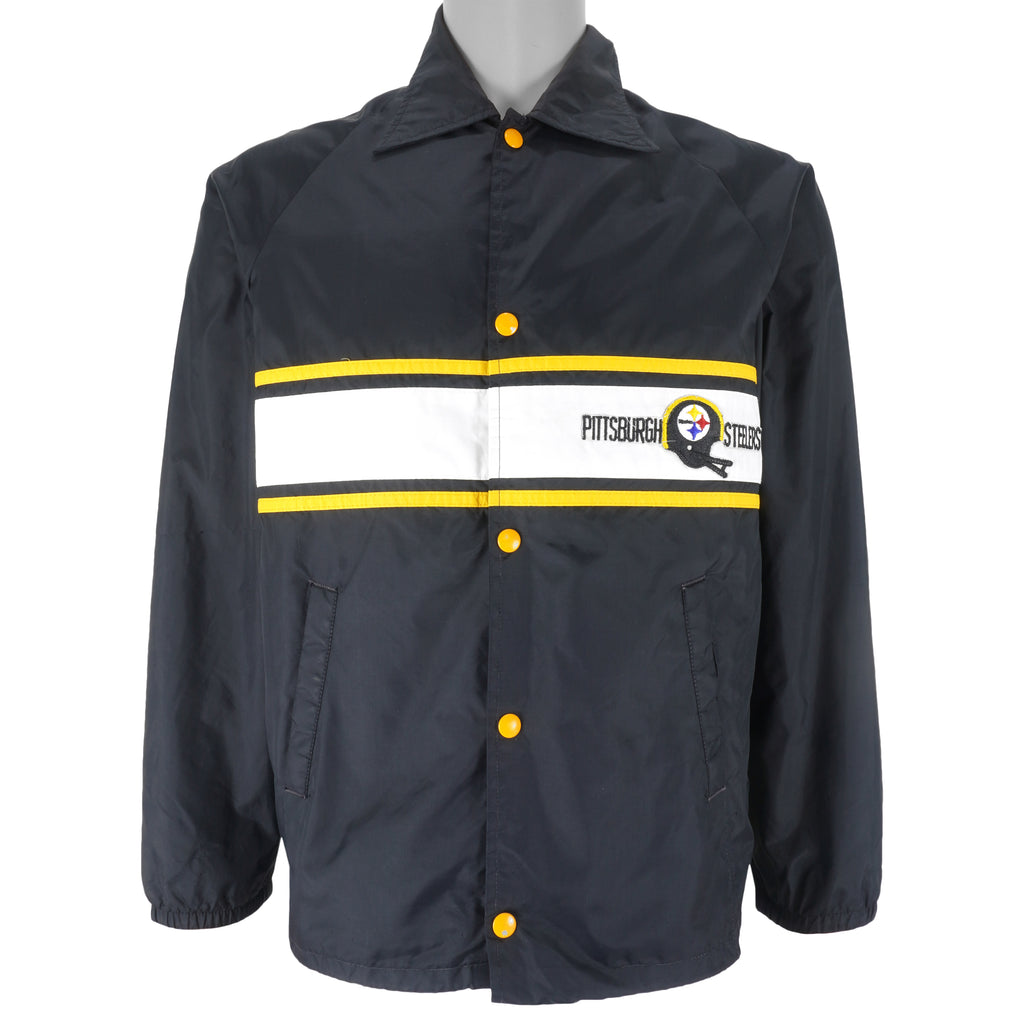 NFL - Pittsburgh Steelers Button-Up Windbreaker 1990s Large Vintage Retro Football