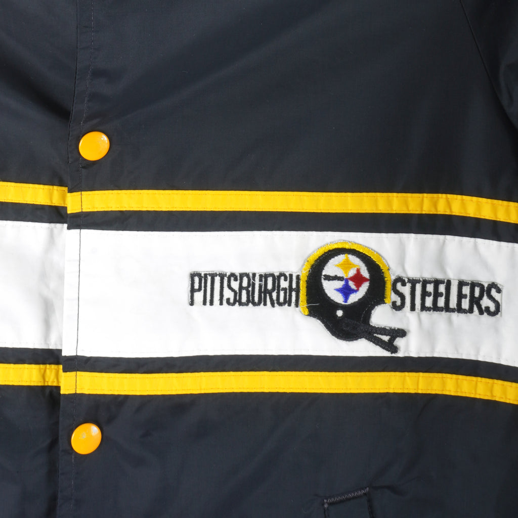 NFL - Pittsburgh Steelers Button-Up Windbreaker 1990s Large Vintage Retro Football