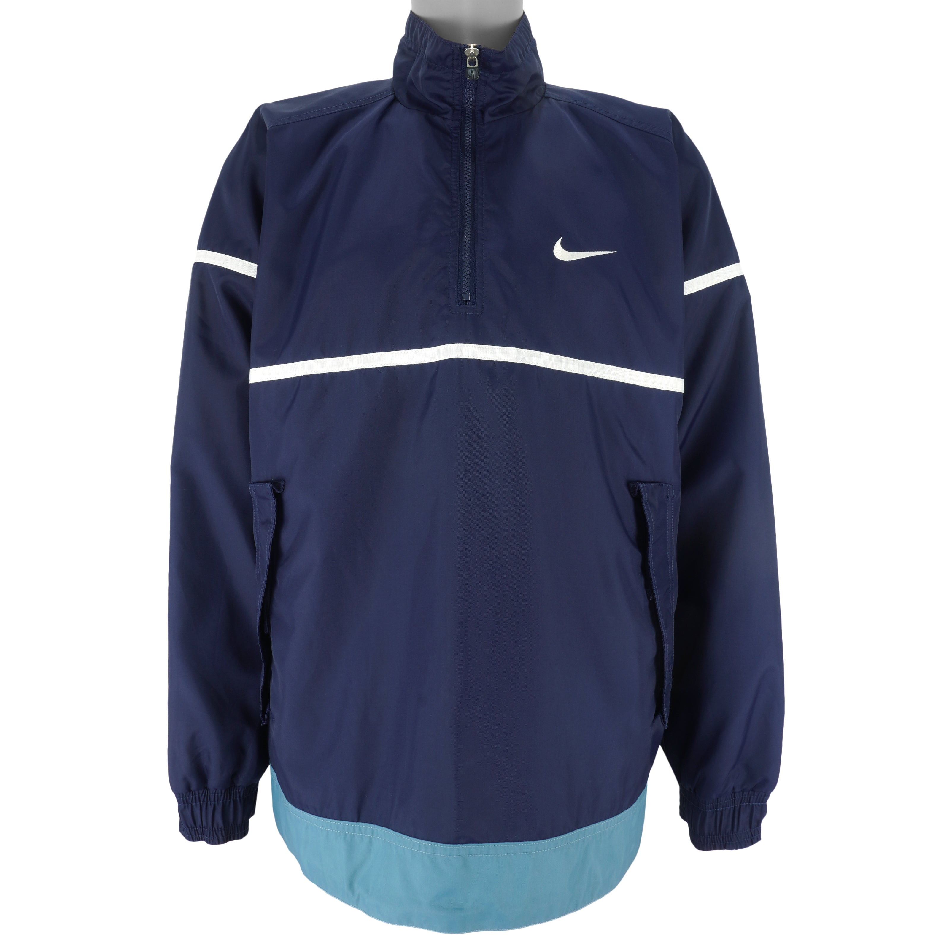 Nike - 1/4 Zip Embroidered Windbreaker 1990s Large Vintage Retro