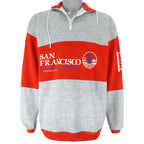 Vintage - Grey with Red San Francisco 1/4 Zip Sweatshirt 1990s X-Large Vintage Retro