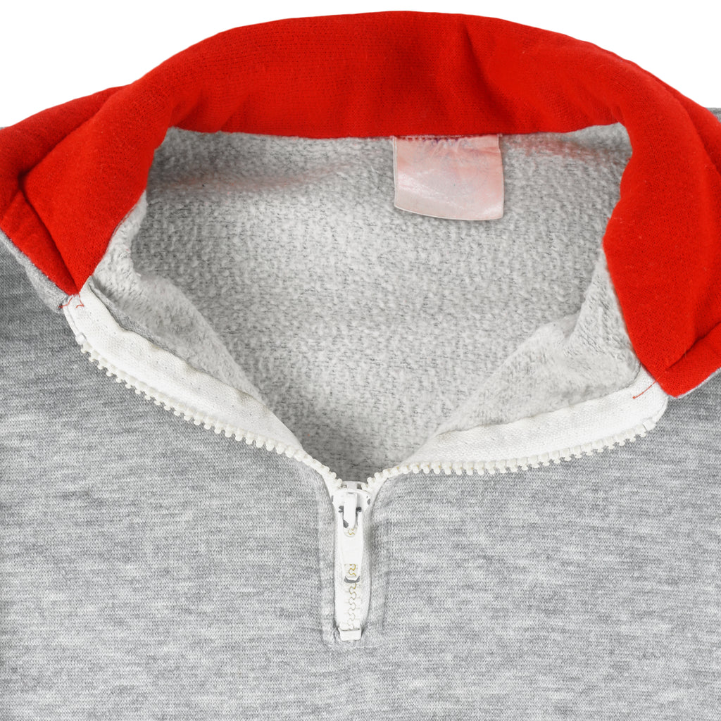Vintage - Grey with Red San Francisco 1/4 Zip Sweatshirt 1990s X-Large Vintage Retro