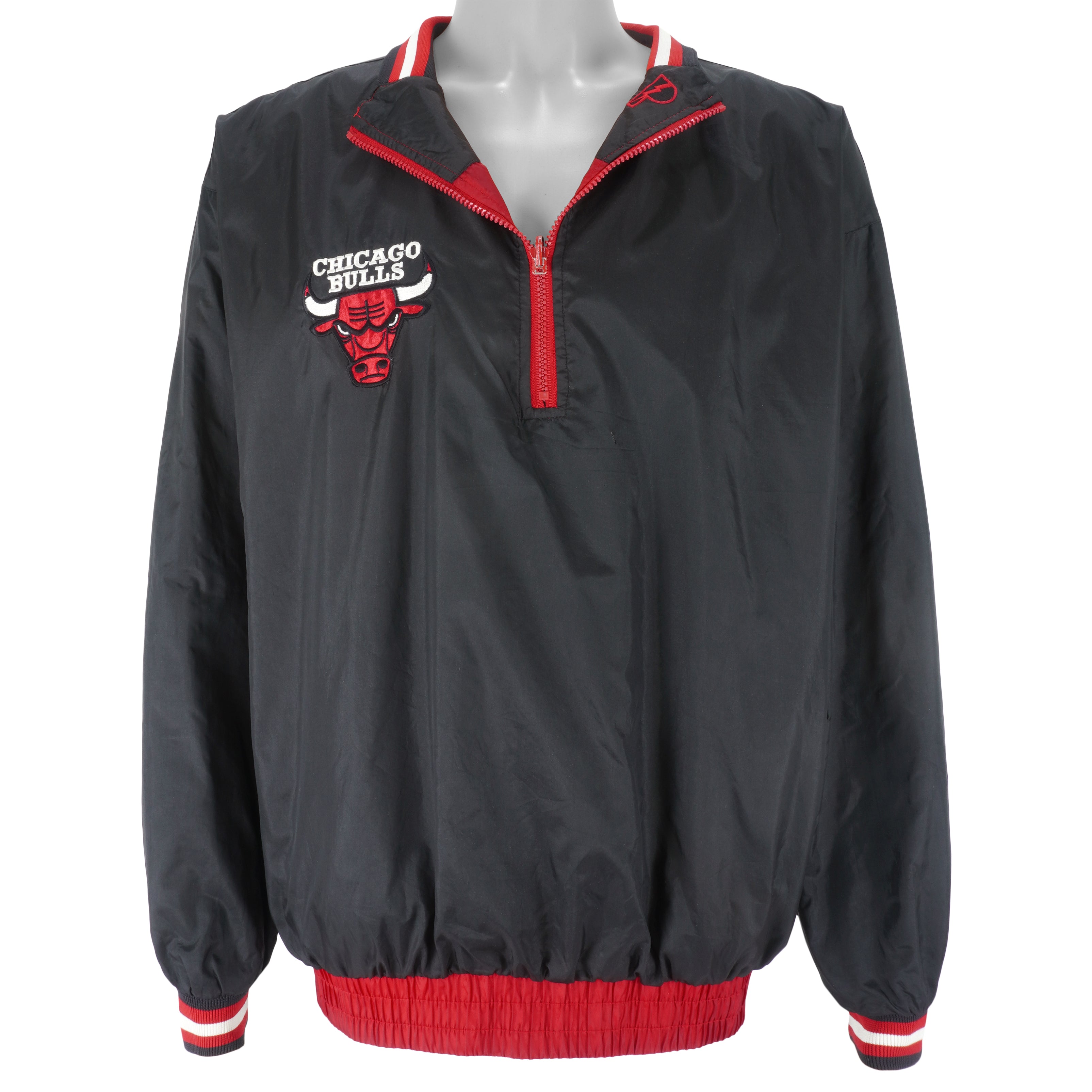 Chicago Bulls Starter The Pro II Half-Zip Jacket - Red/Black