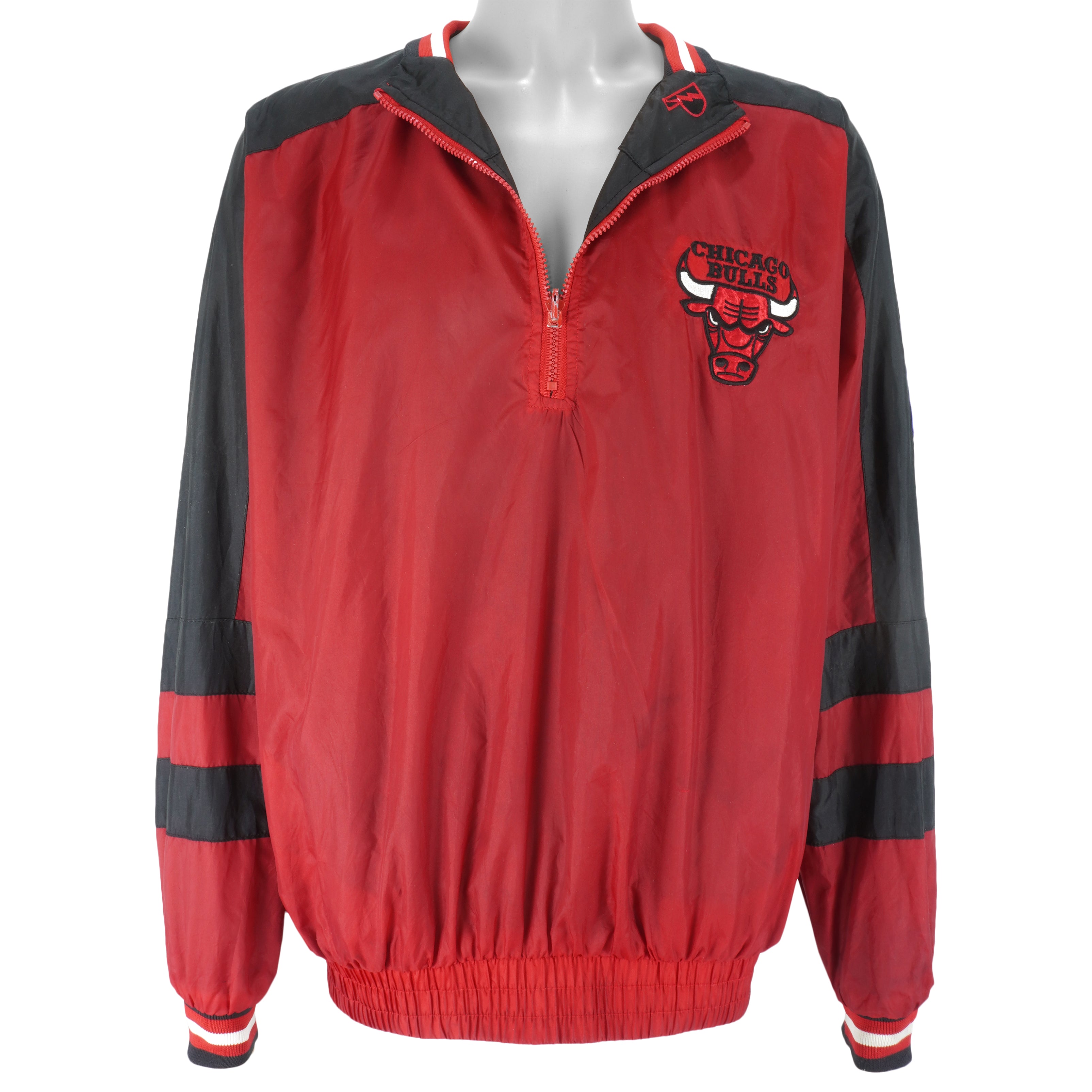 Chicago Bulls Starter The Pro II Half-Zip Jacket - Red/Black