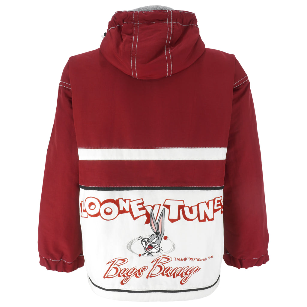 Looney Tunes (WB) - Red Bugs Bunny Zip-Up Hooded Jacket 1997 Large Vintage Retro