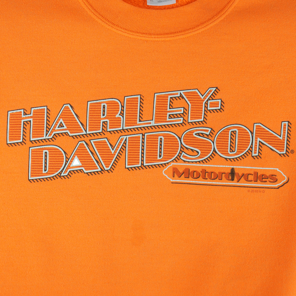 Harley Davidson - Mortorcycles Crew Neck Sweatshirt 2010 X-Large Vintage Retro