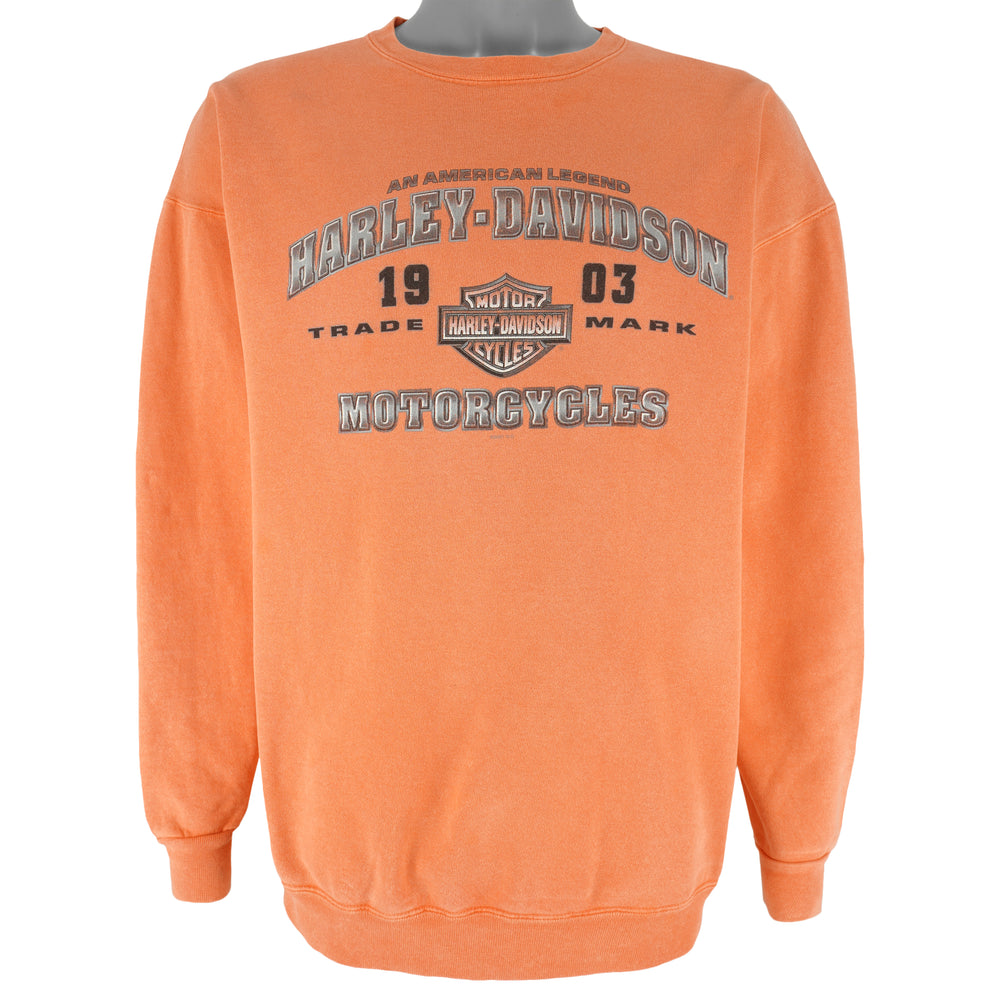 Harley Davidson - Motorcycles Trademark Crew Neck Sweatshirt 1990s Large Vintage Retro