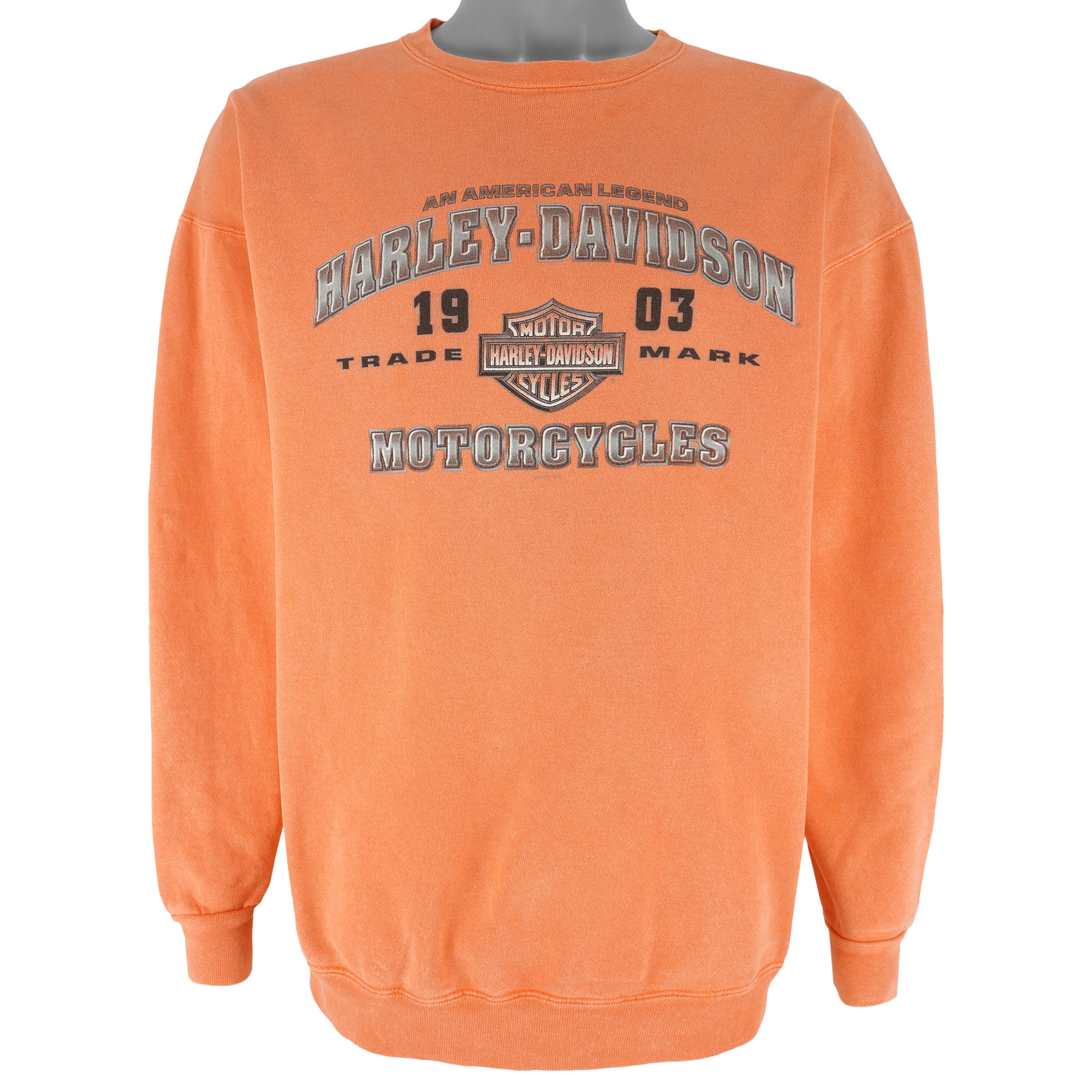 Harley Davidson - Motorcycles Trademark Crew Neck Sweatshirt 1990s Large Vintage Retro