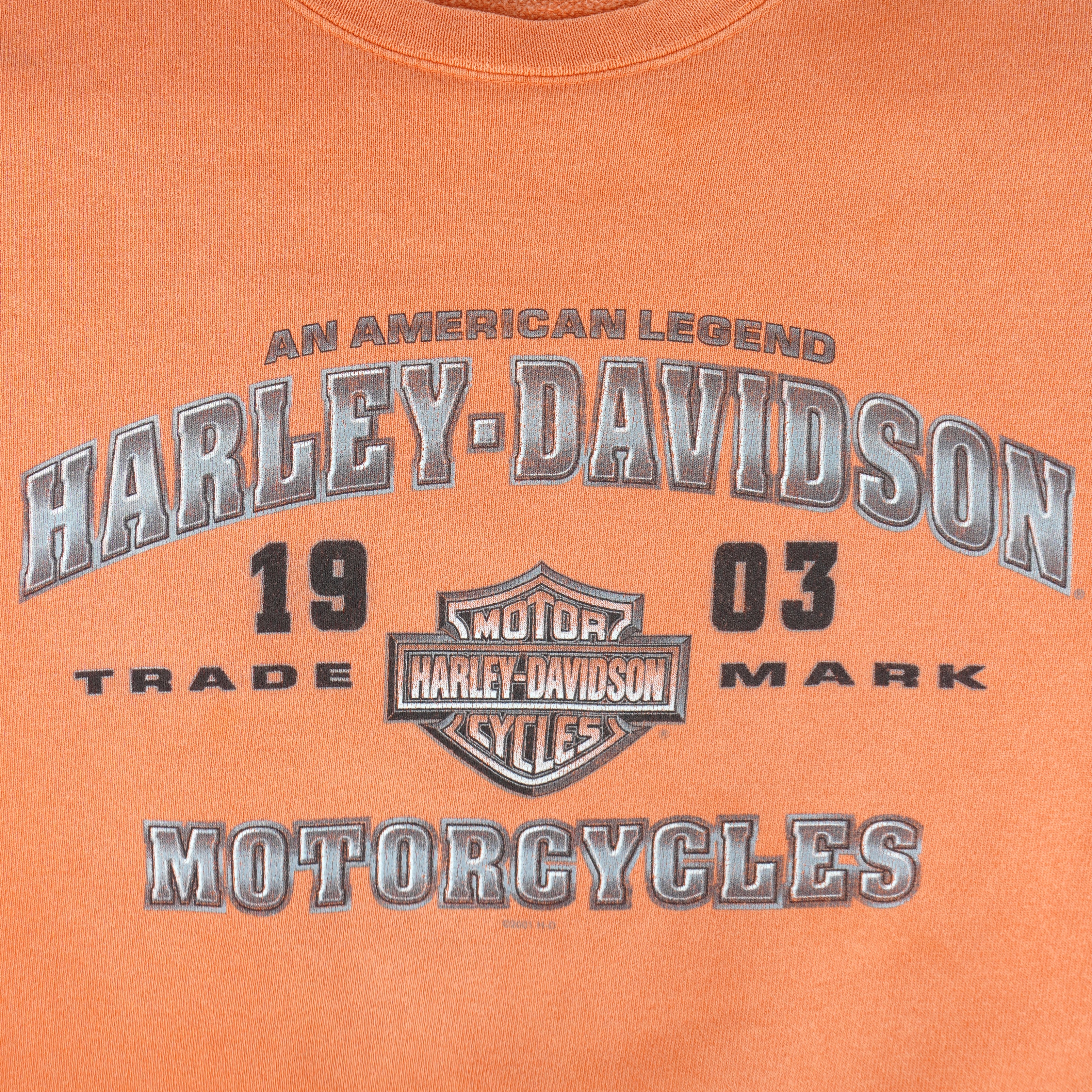 Harley Davidson - Motorcycles Trademark Crew Neck Sweatshirt 1990s Large Vintage Retro