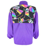 Adidas - Purple & Multicolor 1/2 Zip Windbreaker 1990s Large Vintage Retro