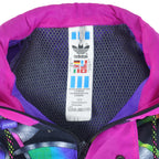 Adidas - Purple & Multicolor 1/2 Zip Windbreaker 1990s Large Vintage Retro