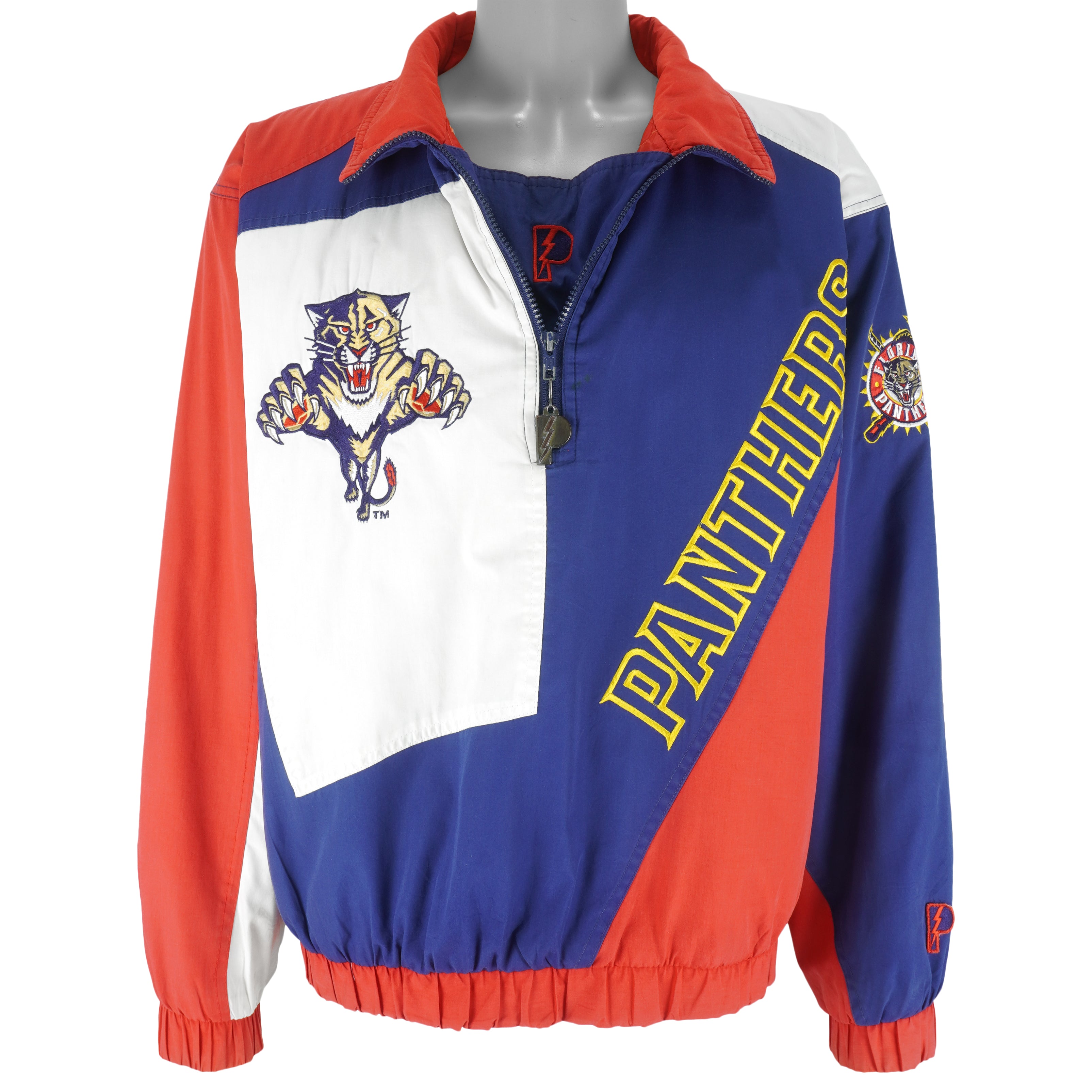 NHL (Pro Player) - Florida Panthers Embroidered Windbreaker 1990s Large Vintage Retro Hockey
