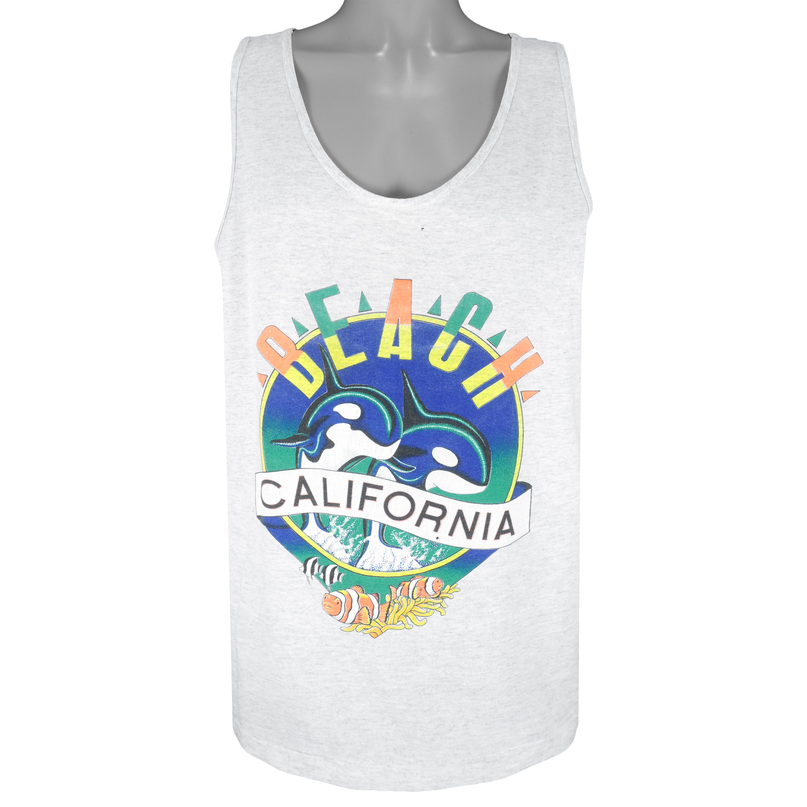 Vintage (Marina) - California Beach Sleeveless Shirt 1990s Large Vintage Retro