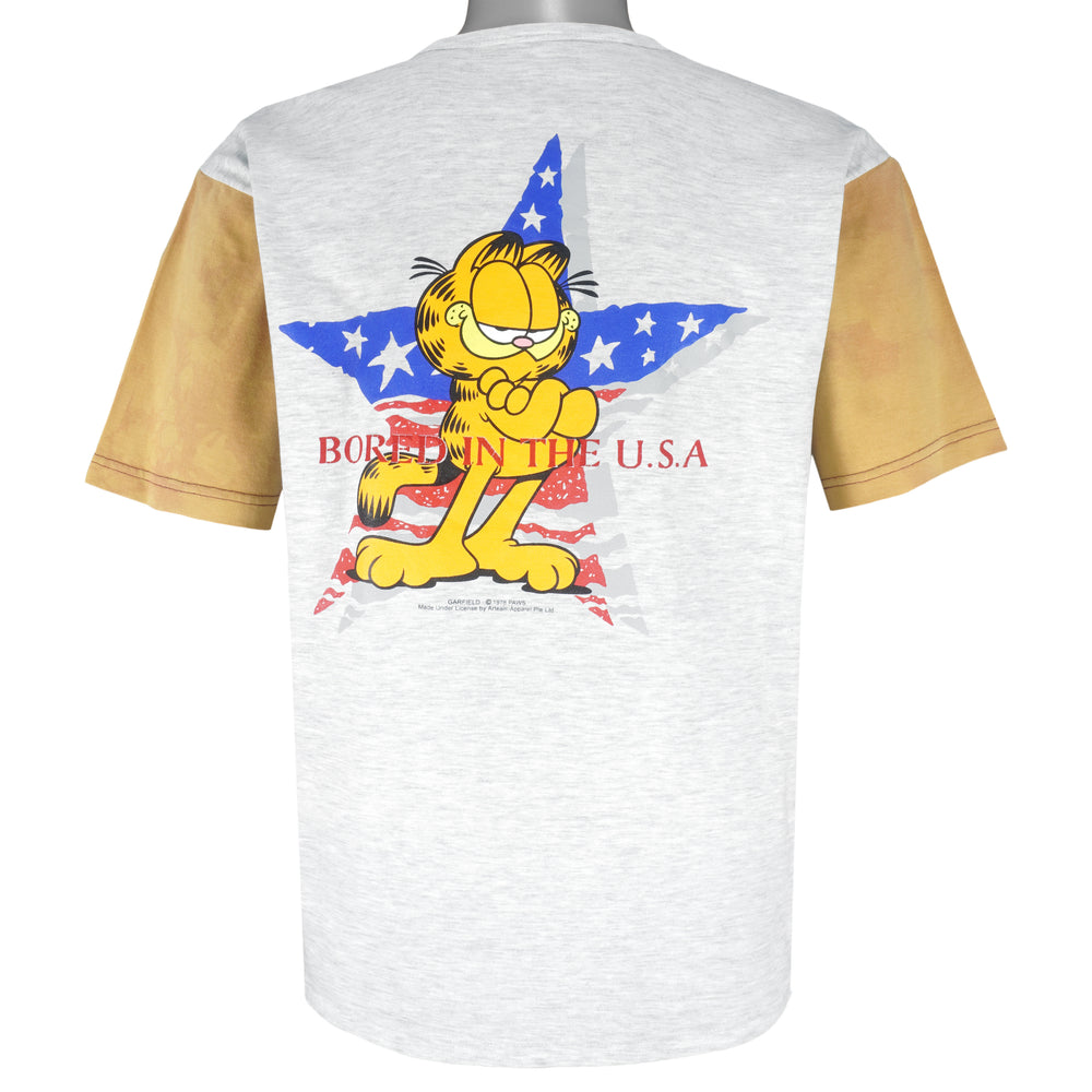 Vintage - Garfield Bored In The U.S.A T-Shirt 1990s Medium Vintage Retro