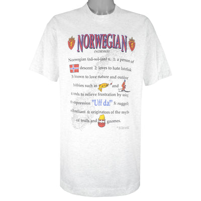 Vintage - Six Facts Of Norwegian Nationality T-Shirt 1990s X-Large