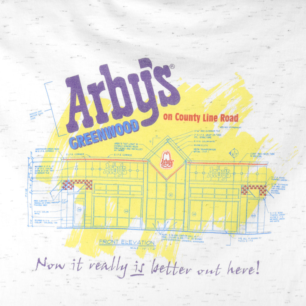 Vintage - Arbys Greenwood On County Line Road T-Shirt 1990s X-Large Vintage Retro