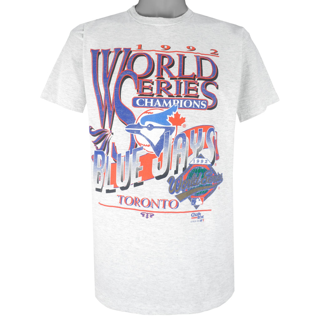 MLB (Brooks) - Blue jays Big Logo Champions T-Shirt 1992 Medium Vintage Retro Baseball
