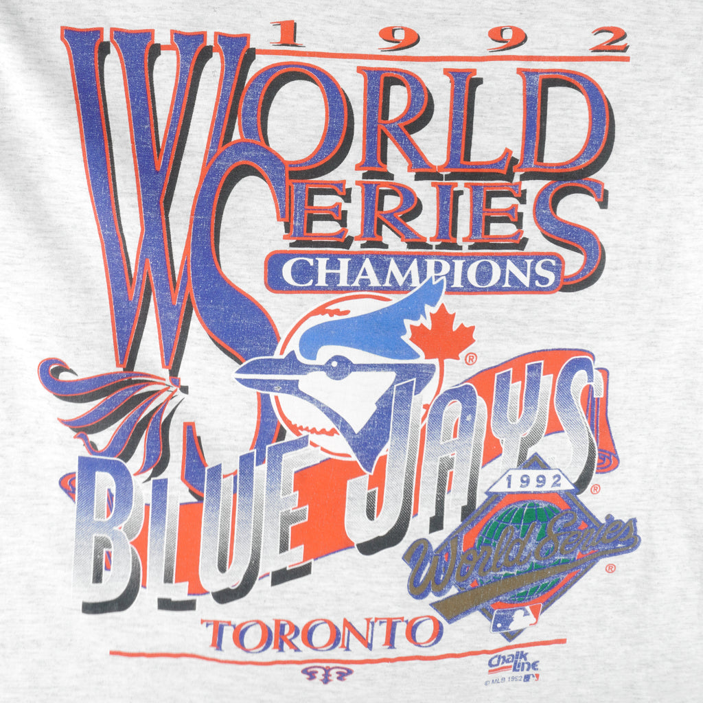 MLB (Brooks) - Blue jays Big Logo Champions T-Shirt 1992 Medium Vintage Retro Baseball