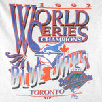 MLB (Brooks) - Blue jays Big Logo Champions T-Shirt 1992 Medium Vintage Retro Baseball