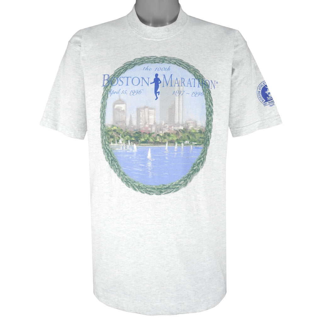 Vintage - Boston Maraton Single Stitch T-Shirt 1996 Large Vintage Retro