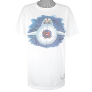 Vintage (The Far Side) - Farworks Santa vs Airplane Christmas T-Shirt 1990s X-Large Vintage Retro