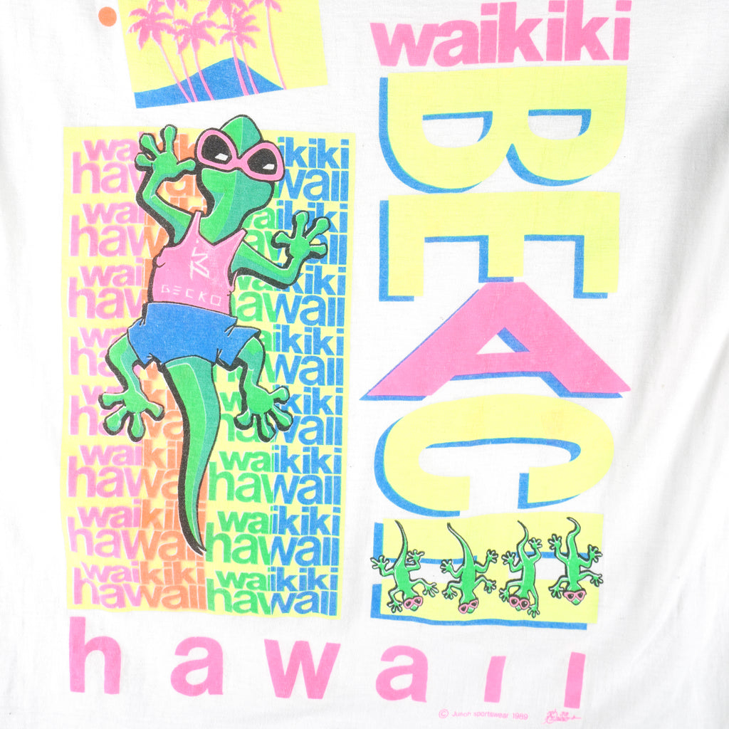 Vintage - Waikiki Beach Hawaii Single Stitch T-Shirt 1989 Large Vintage Retro