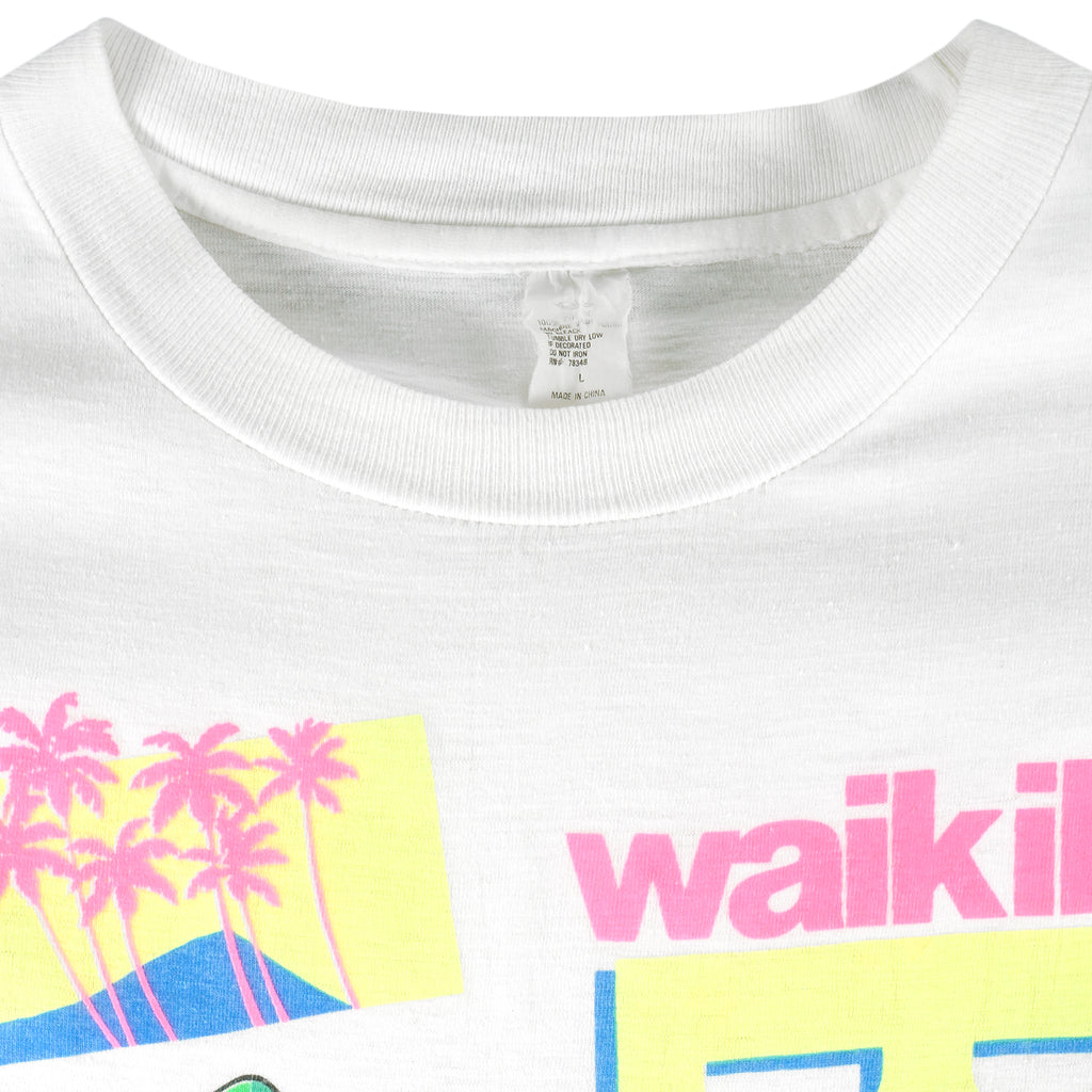 Vintage - Waikiki Beach Hawaii Single Stitch T-Shirt 1989 Large Vintage Retro