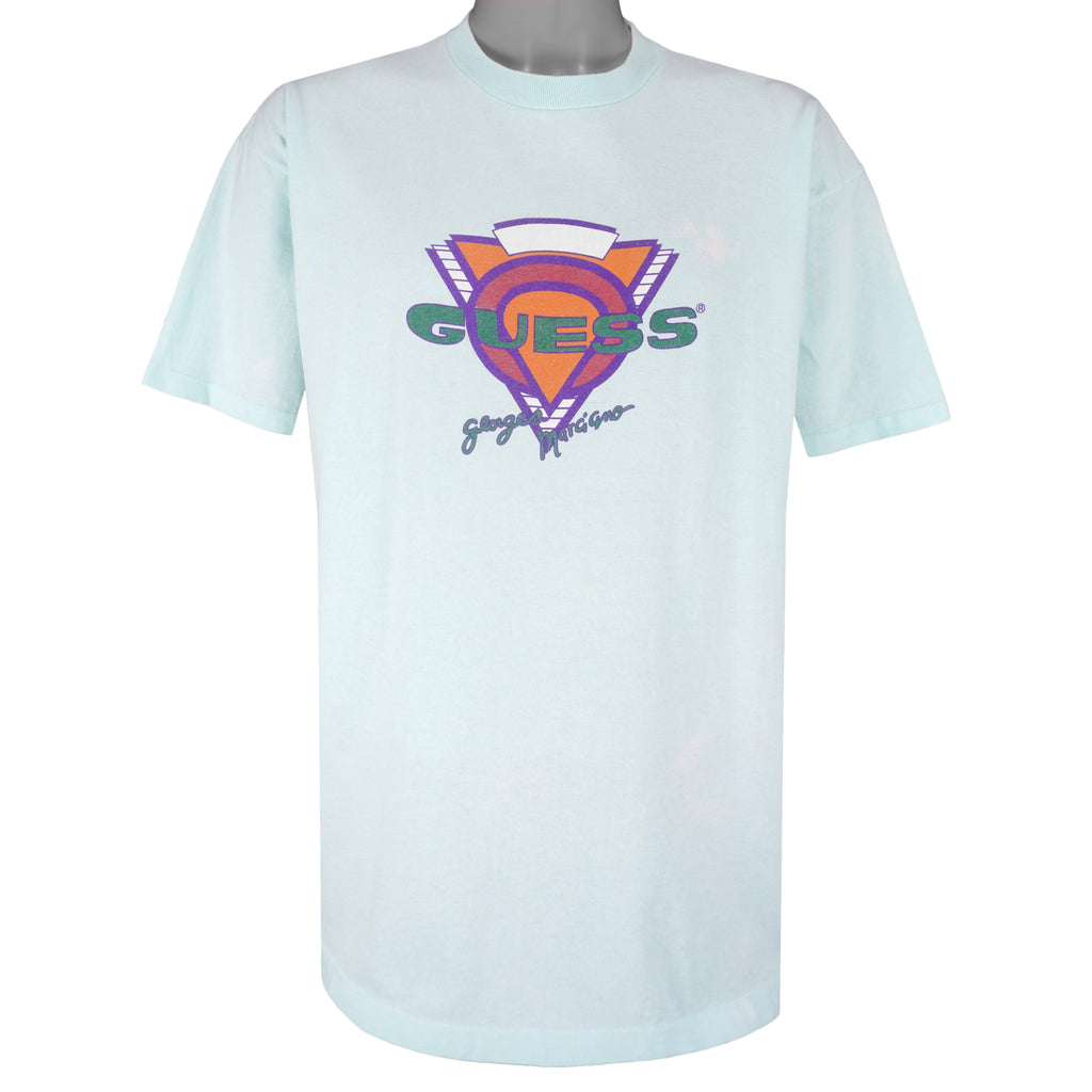Guess - Blue Georges Marciano T-Shirt 1990s Large Vintage Retro