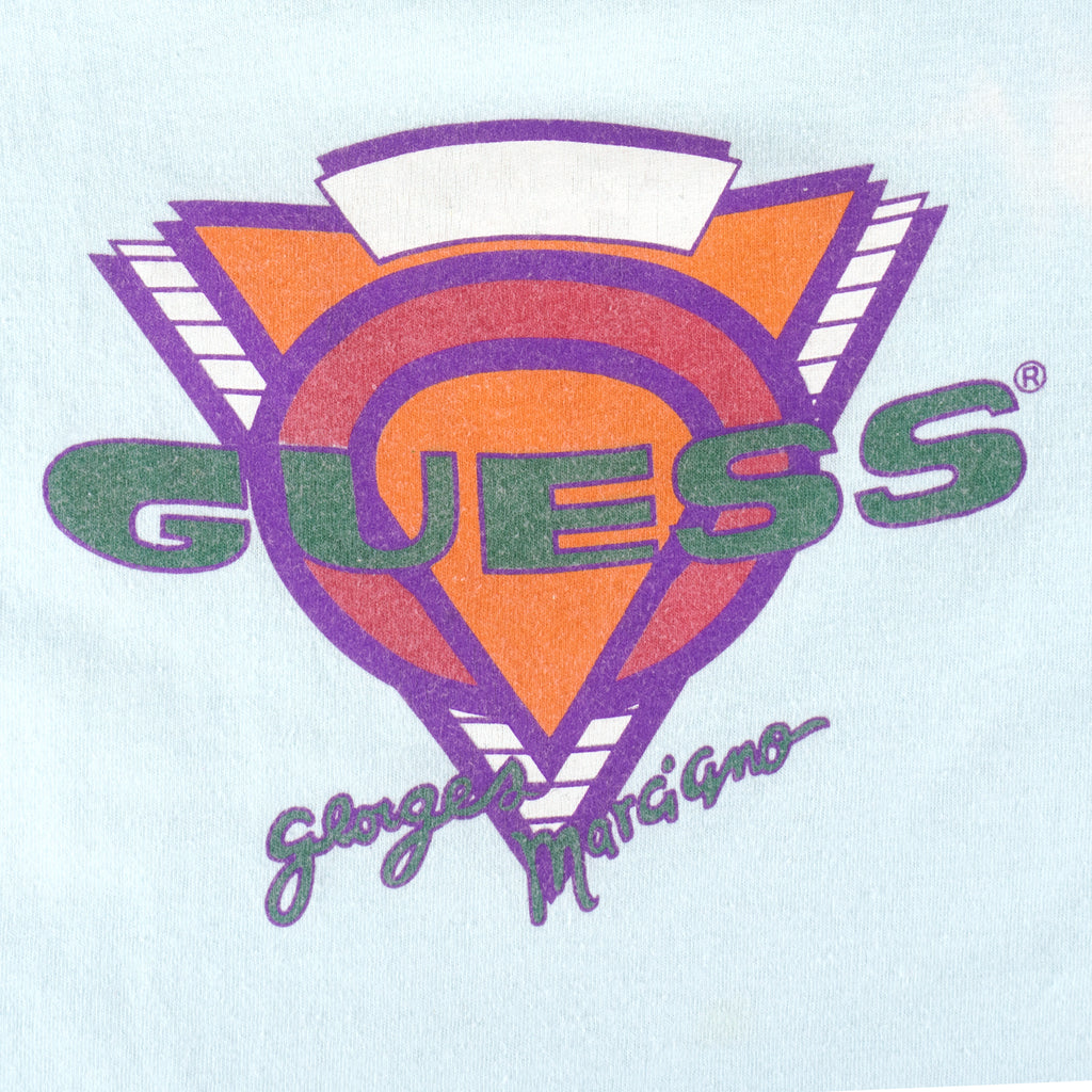 Guess - Blue Georges Marciano T-Shirt 1990s Large Vintage Retro
