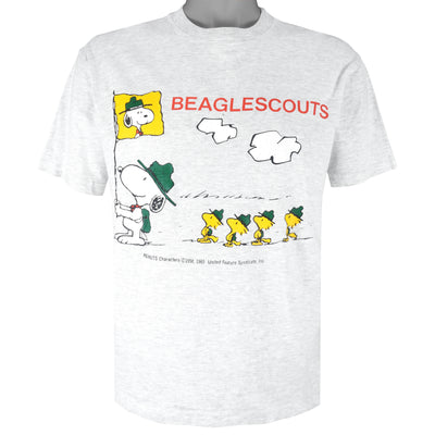 Vintage - Peanuts Snoopy Beagle Scouts Single Stitch T-Shirt 1990s Large
