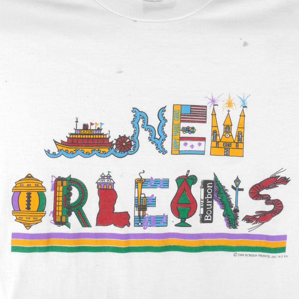 Vintage (Try Cotton) - New Orleans Single Stitch T-Shirt 1989 X-Large