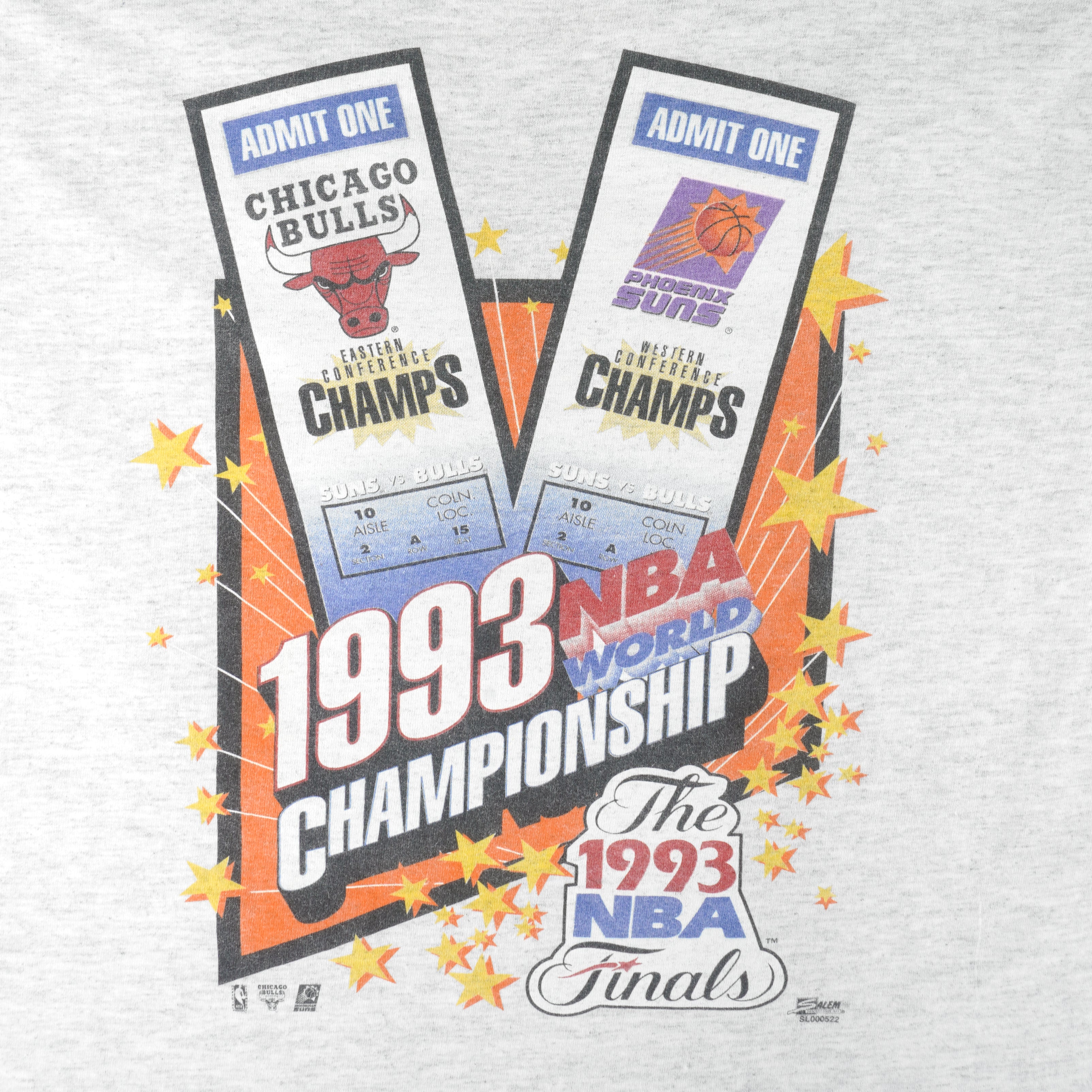Phoenix Suns Vs Chicago Bulls 1993 Finals Tee - Vintage White
