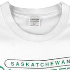 CFL (Ravens) - Saskatchewan Roughriders Single Stitch T-Shirt 1990s Small Vintage Retro Football