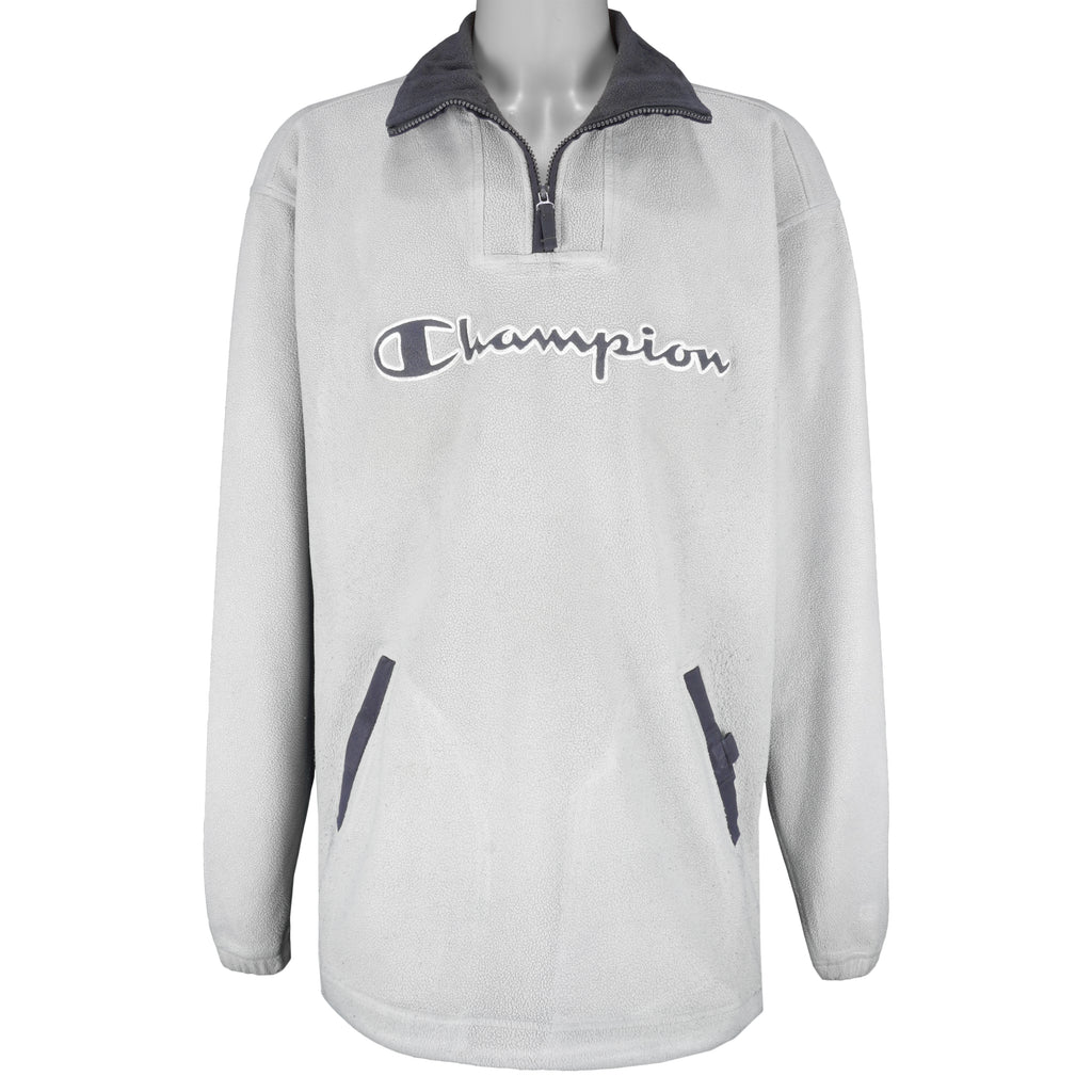 Champion - 1/4 Zip Big Logo Sweatshirt 1990s XX-Large Vintage Retro