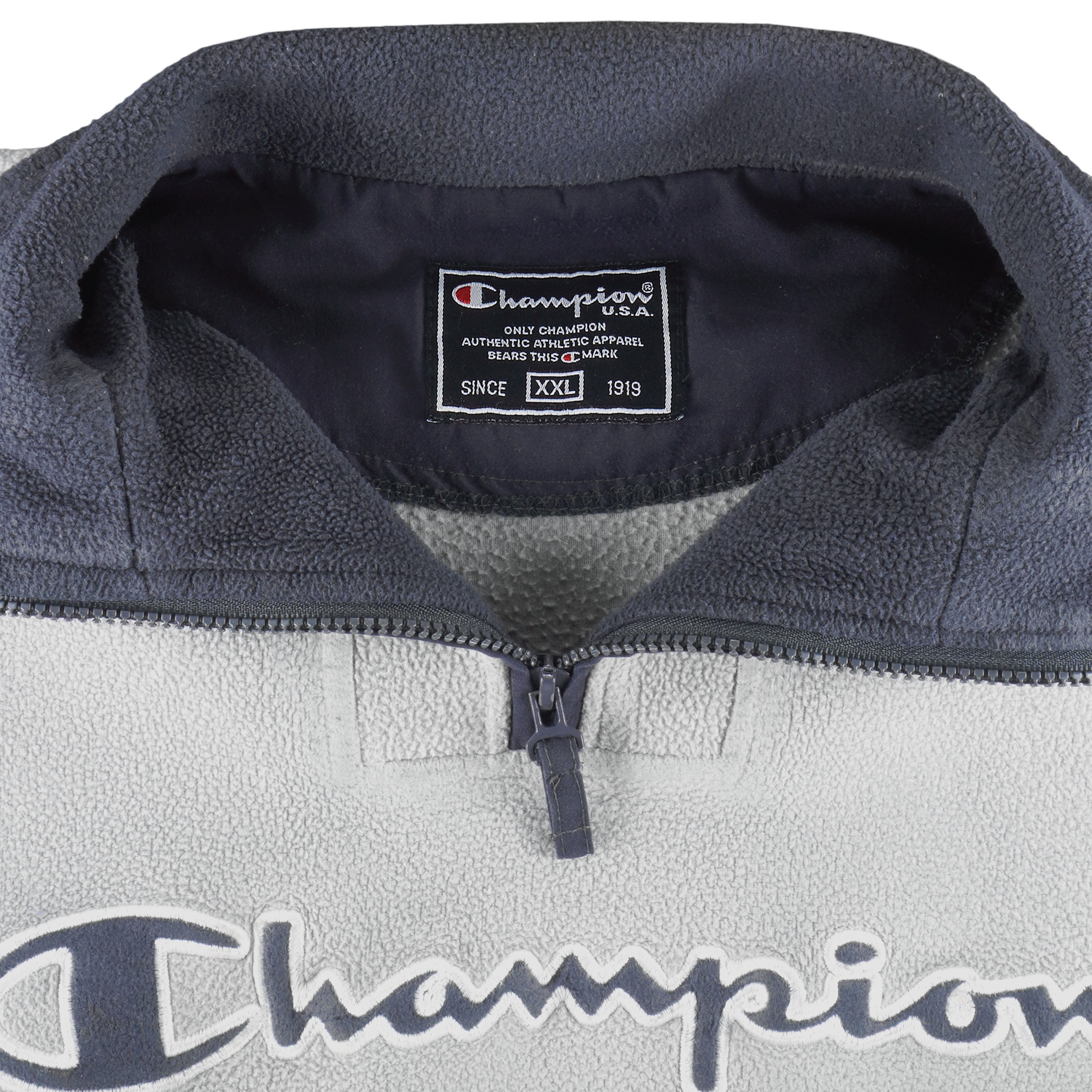 Champion - 1/4 Zip Big Logo Sweatshirt 1990s XX-Large Vintage Retro