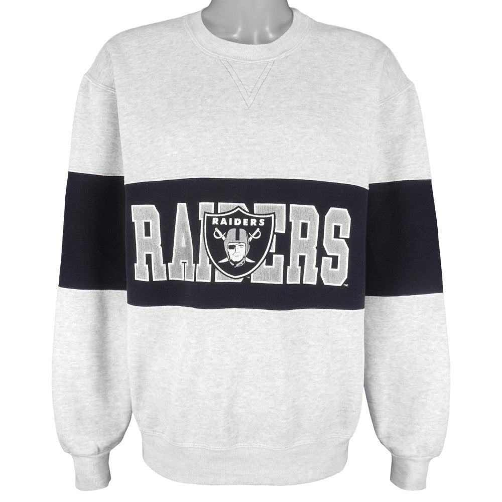 NFL - Oakland Raiders Big Logo Crew Neck Sweatshirt 1990s XX-Large Vintage Retro Football