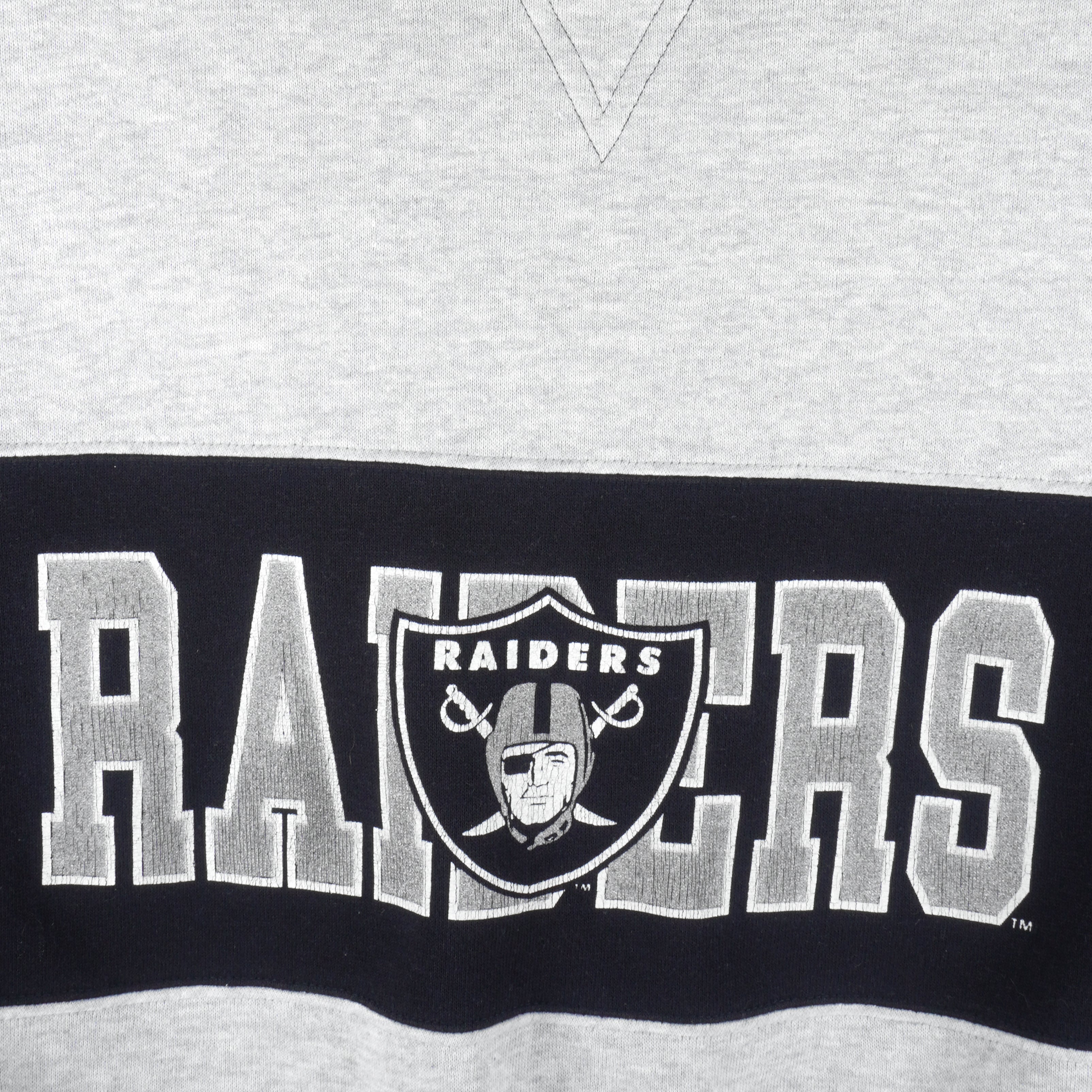 NFL - Oakland Raiders Big Logo Crew Neck Sweatshirt 1990s XX-Large Vintage Retro Football