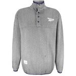 Reebok - 1/4 Button Fleece Crew Neck Sweatshirt 1990s X-Large Vintage Retro