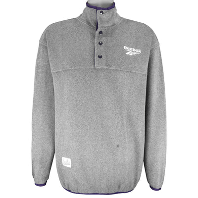 Reebok - Freetime 1/4 Button Fleece Sweatshirt 1990s X-Large